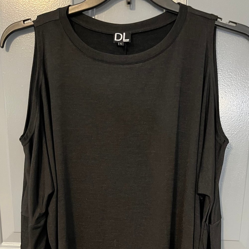 Dailey Look (DL) Black Cold Shoulder top